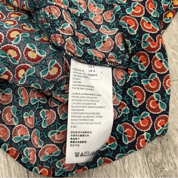 Maeve by Anthropologie Janice Peasant Blouse Floral Layered Boho Spring Size 2 - Picture 9 of 10